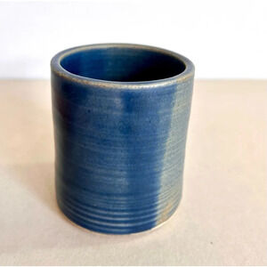 Unbranded Vintage Blue handmade pottery Ceramic Cup Pencil Holder 3 inches‎